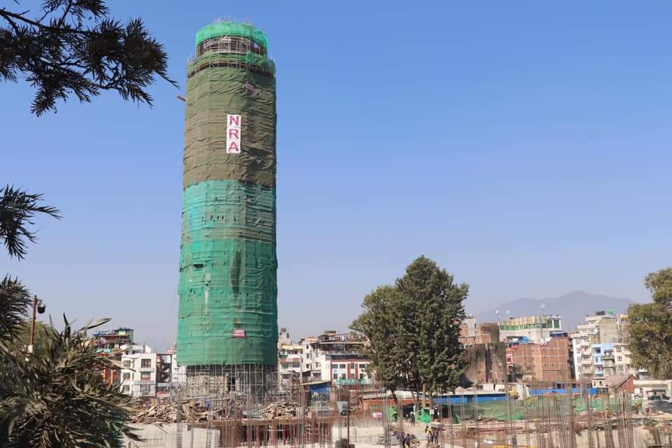 धरहराको २१औँ तलाको निर्माण सकियो, सबैभन्दा माथि स्वर्ण गजुर राखिने