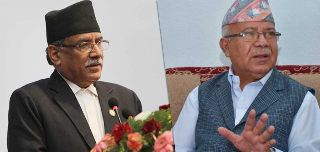 माधव नेपाललाई भेटेर प्रचण्डले भने  ‘हाम्रो साथ नछाड्नुहोस्, ओलीबाट धोका पाउनुहुन्छ’